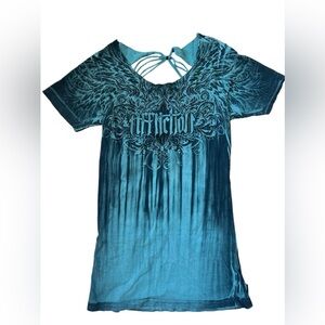 Womens Affliction y2k grunge alt t-shirt